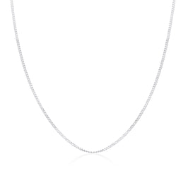 9 Karat Weißgold Diamond Cut Curb Chain 16 - 18 Inches