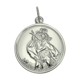 9 Karat Weißgold St. Christophorus Anhänger