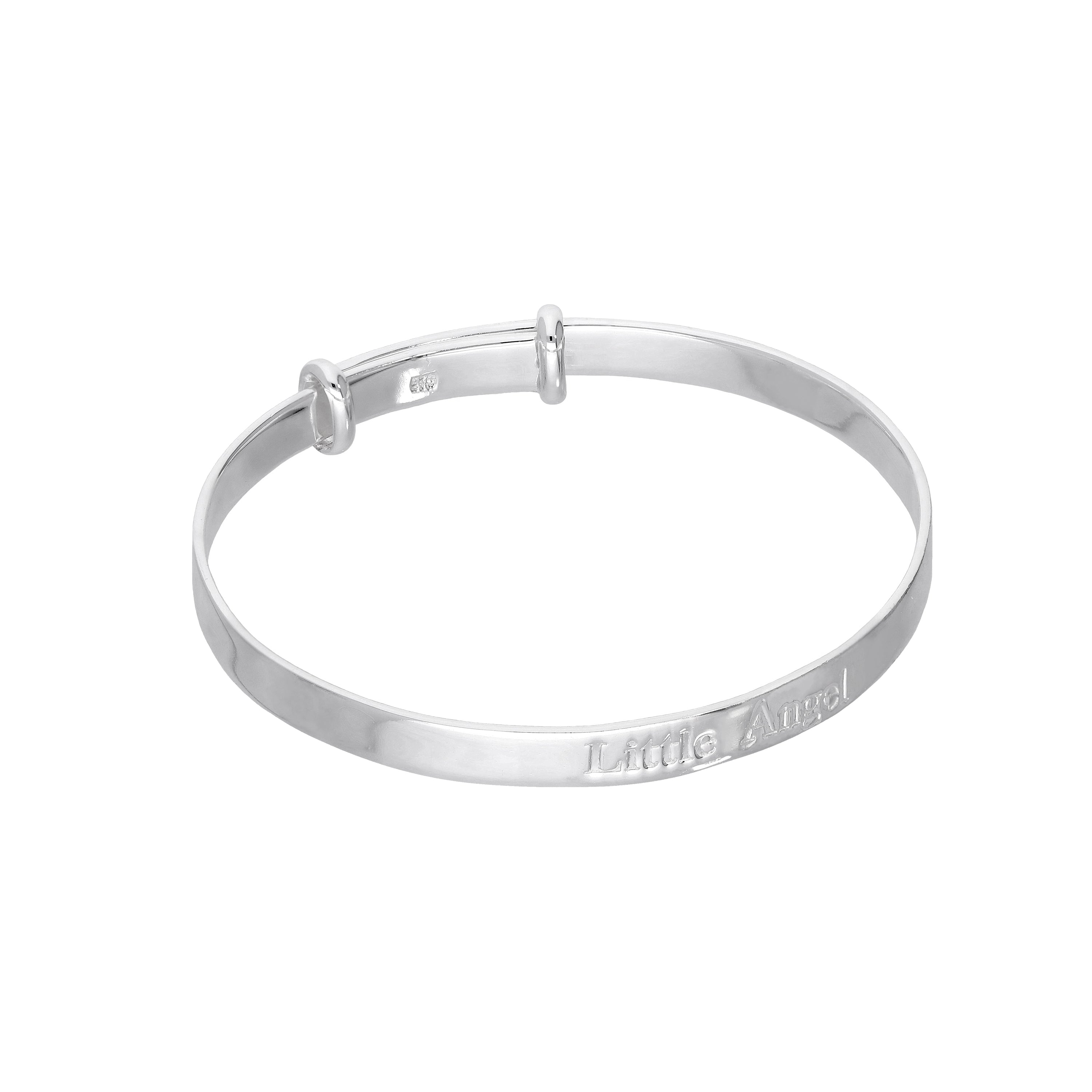 Sterlingsilber 'Little Angel' (Kleiner Engel) Verstellbar Säugling Armreif