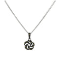 Halskette mit offenem Blumenanhänger aus Sterlingsilber und schwarzem Markasit, 16–24 Zoll