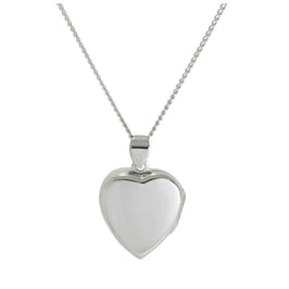 Einfaches Herzmedaillon aus Sterlingsilber an einer Kette, 16–24 Zoll