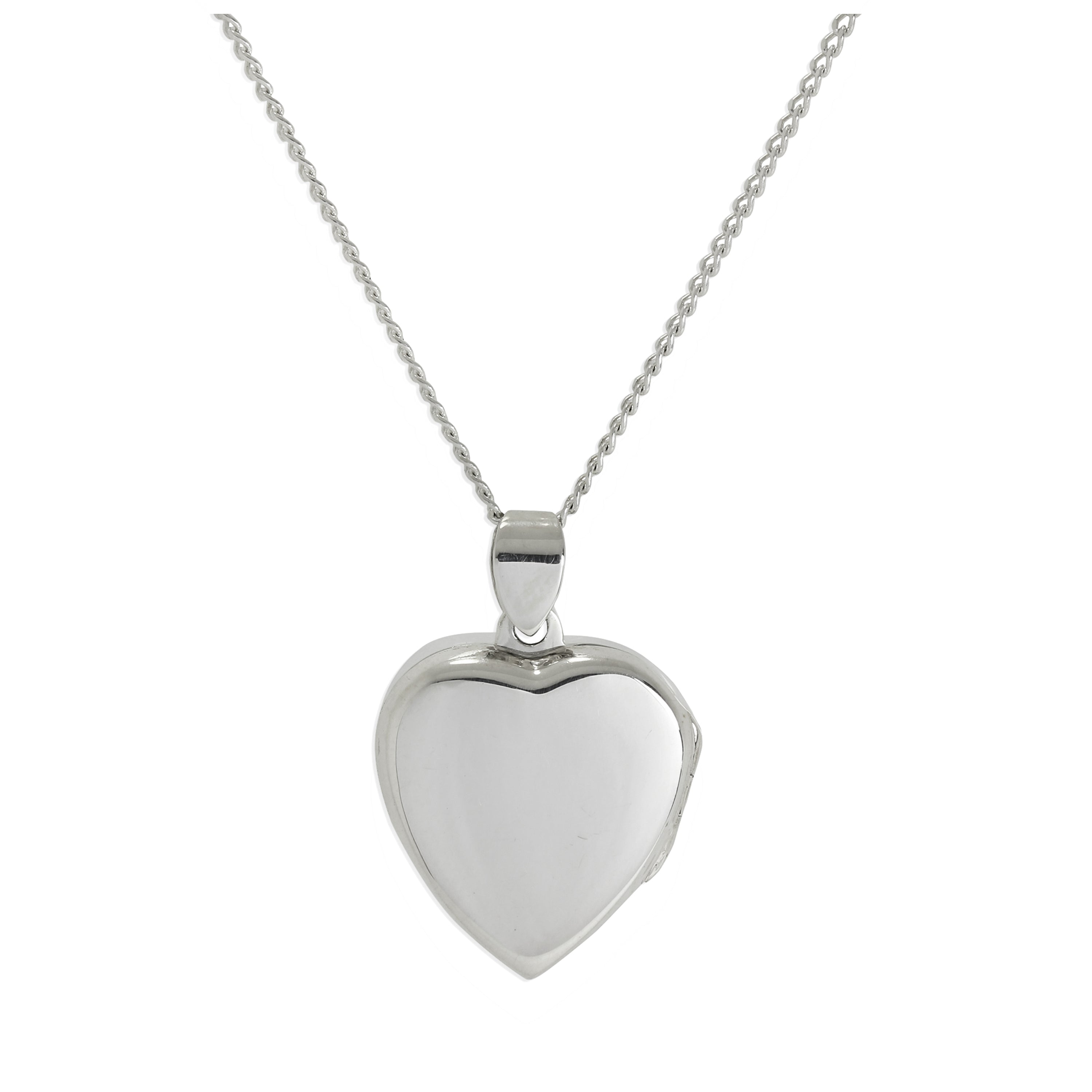 Einfaches Herzmedaillon aus Sterlingsilber an einer Kette, 16–24 Zoll