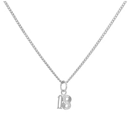 Halskette mit Anhänger aus Sterlingsilber und klarem CZ-Kristall, 18 Zoll, 16–24 Zoll