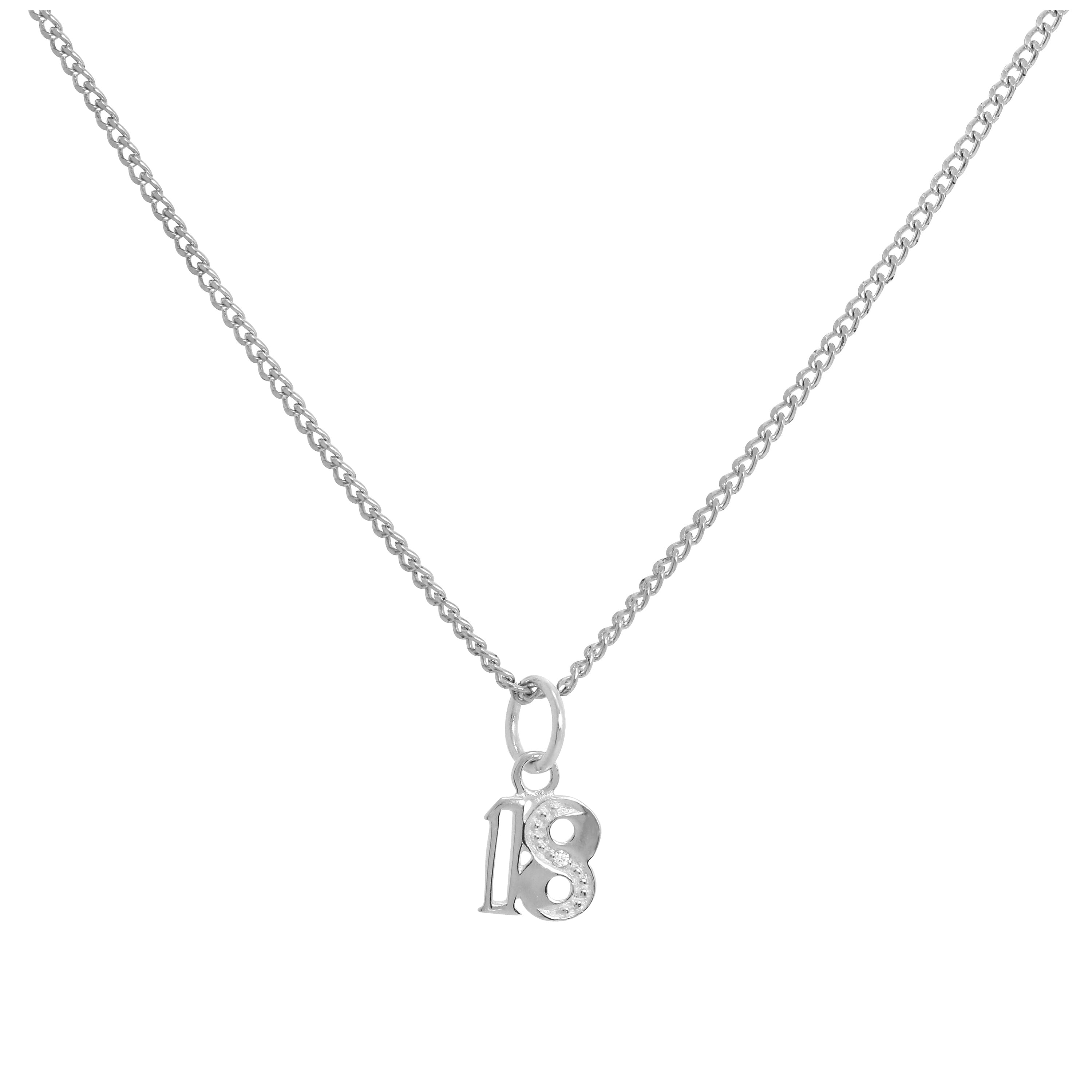 Halskette mit Anhänger aus Sterlingsilber und klarem CZ-Kristall, 18 Zoll, 16–24 Zoll