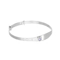 Sterlingsilber & CZ Kristall Geburtsstein Herz Maiden Armreif