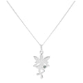 Halskette mit funky Feen-Anhänger aus Sterlingsilber und Topas-CZ-Kristall, Geburtsstein für November, 14–32 Zoll