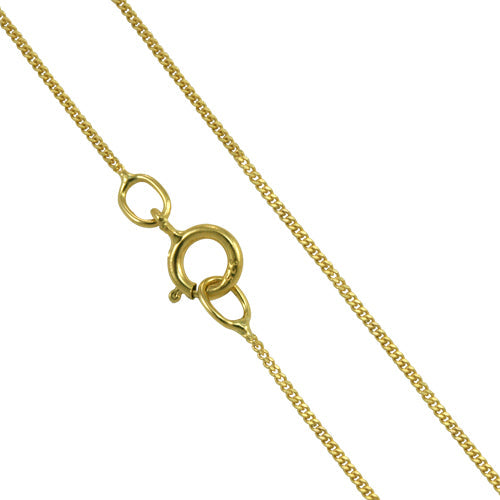 9ct Yellow Gold Diamond Cut Curb Chain 16 - 18 Inches