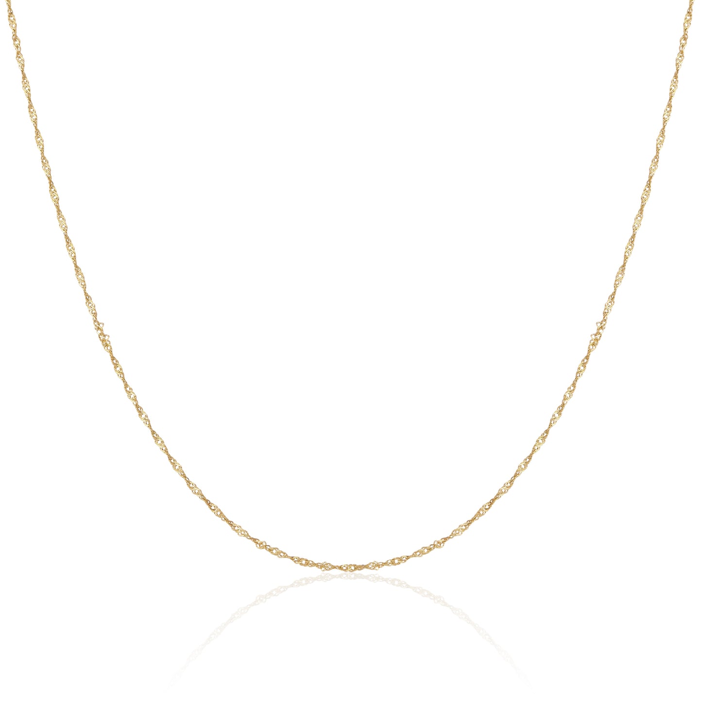 9-karätige Gelbgold-Singapur-Kette, 16–22 Zoll
