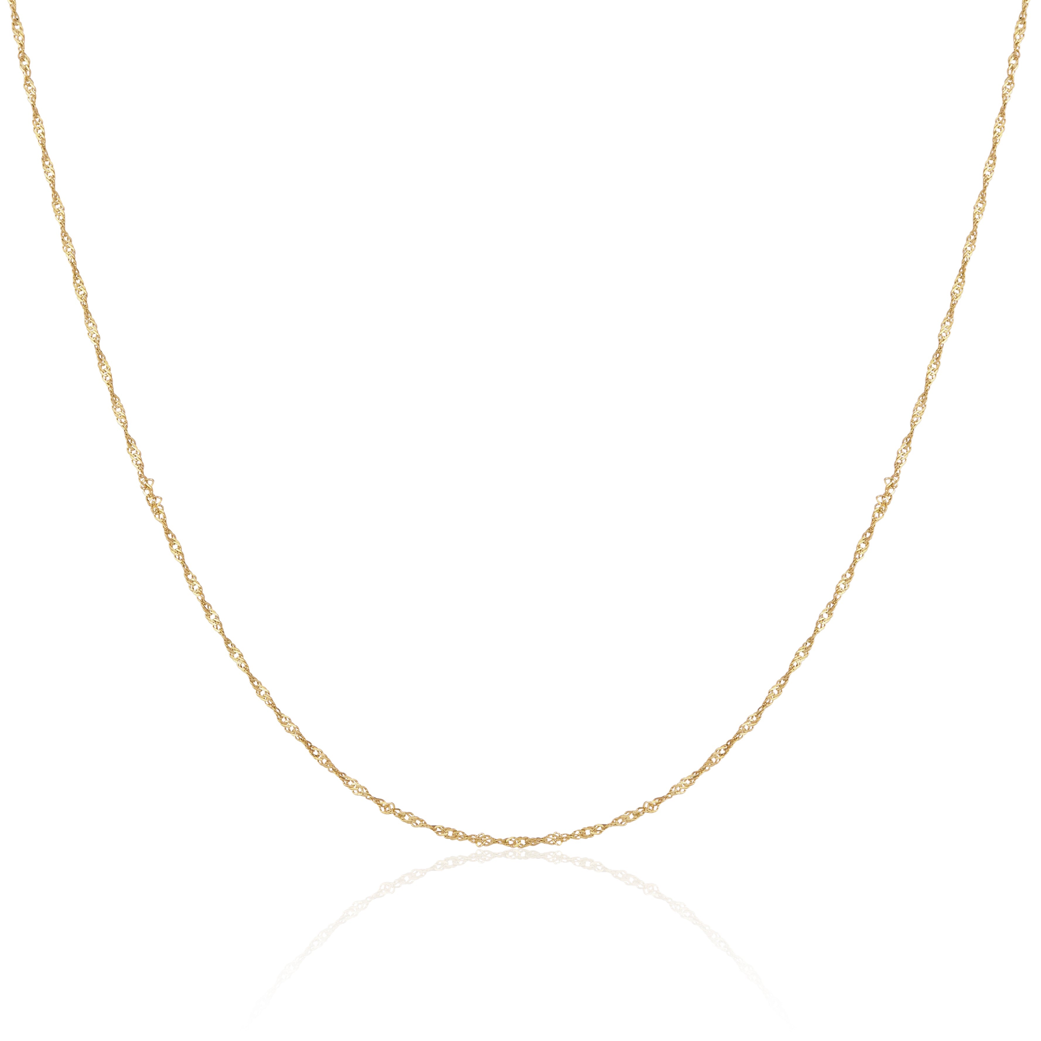 9-karätige Gelbgold-Singapur-Kette, 16–22 Zoll