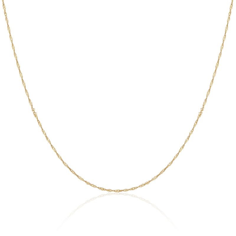 Singapurkette aus 9 Karat Gold, 55 cm lang, Gewicht ca. 0,9 g