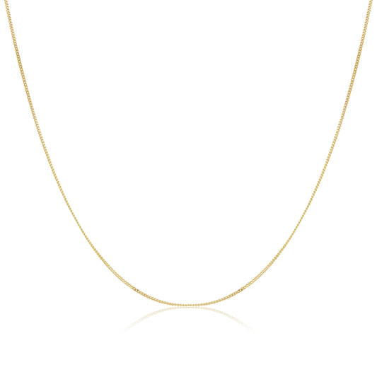 9ct Yellow Gold Diamond Cut Chain Necklace