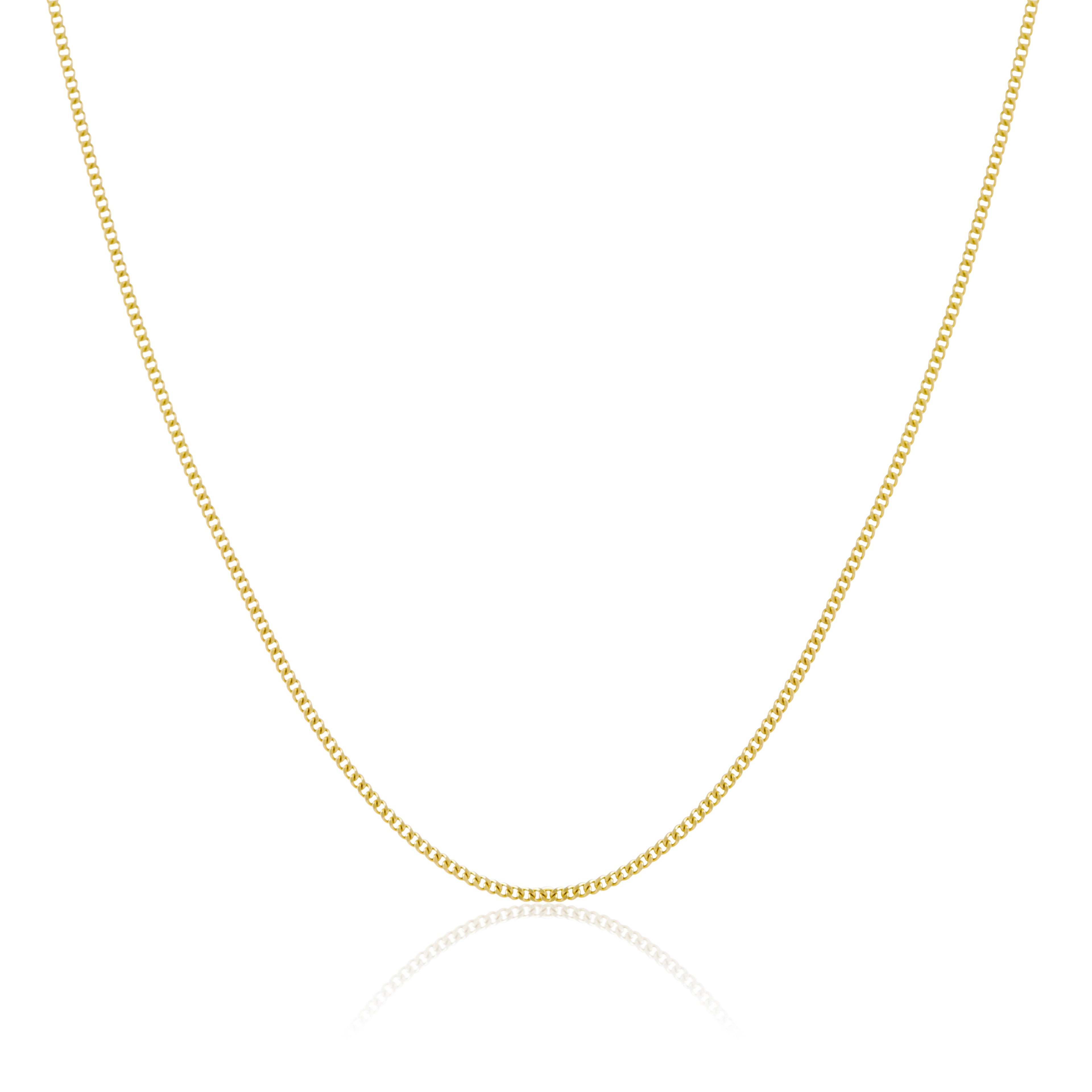Diamantgeschliffene Kordelkette aus 9 Karat Gelbgold 16 - 20 Zoll