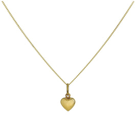 9 Karat Gold Hohl Winzig Geschwollenes Herz Anhänger Halskette 40,5 - 51 cm