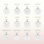 Personalisierte Halskette aus Sterlingsilber mit Sternzeichen und Initialen
