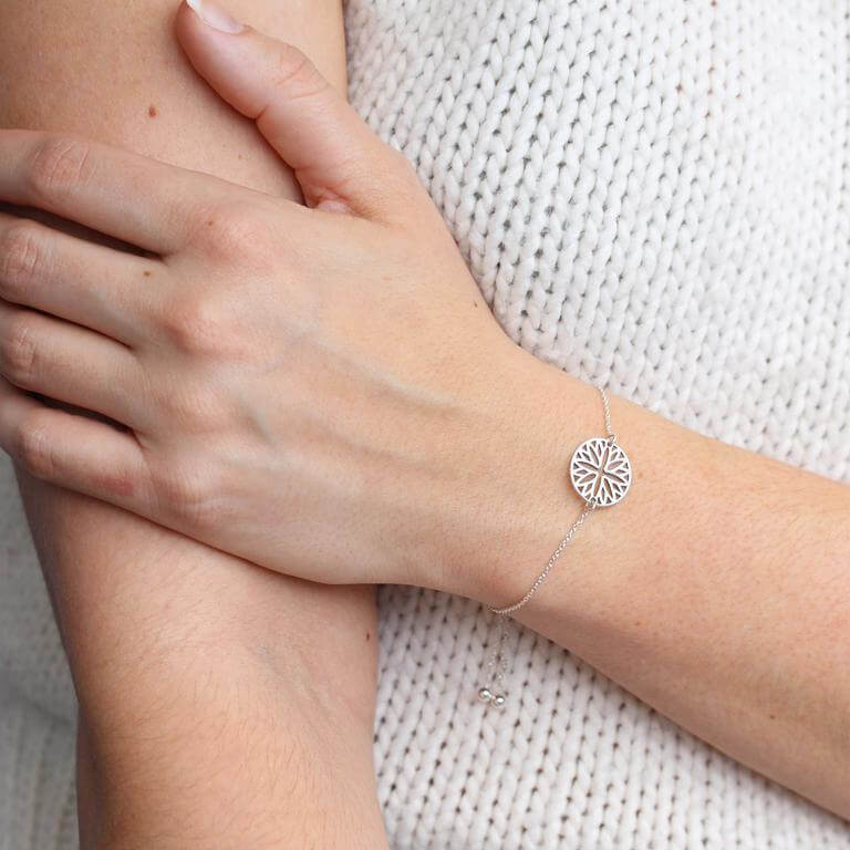 Personalisiertes Sterlingsilber Geburtsblume Verstellbares Armband