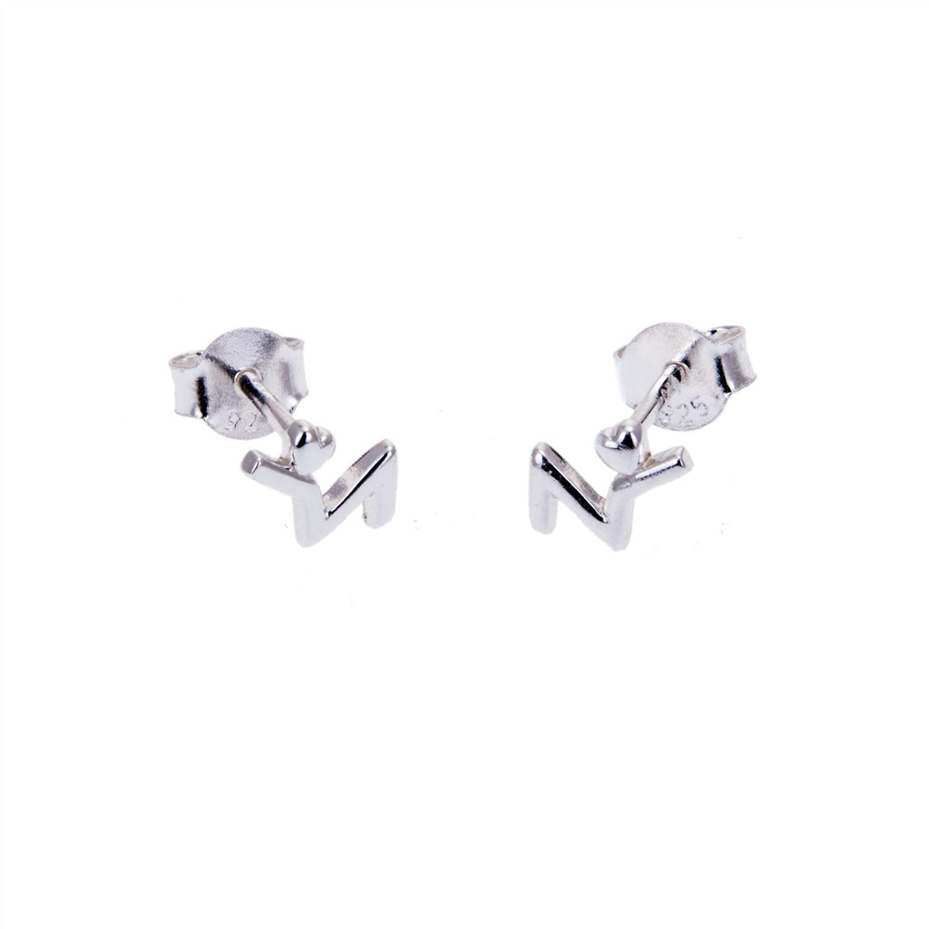 Sterlingsilber-Ohrstecker mit Herzschlag-Motiv