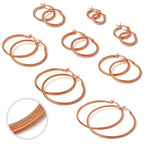 Rosévergoldetes Sterlingsilber 2 mm Röhrenohrringe 12 mm - 70 mm
