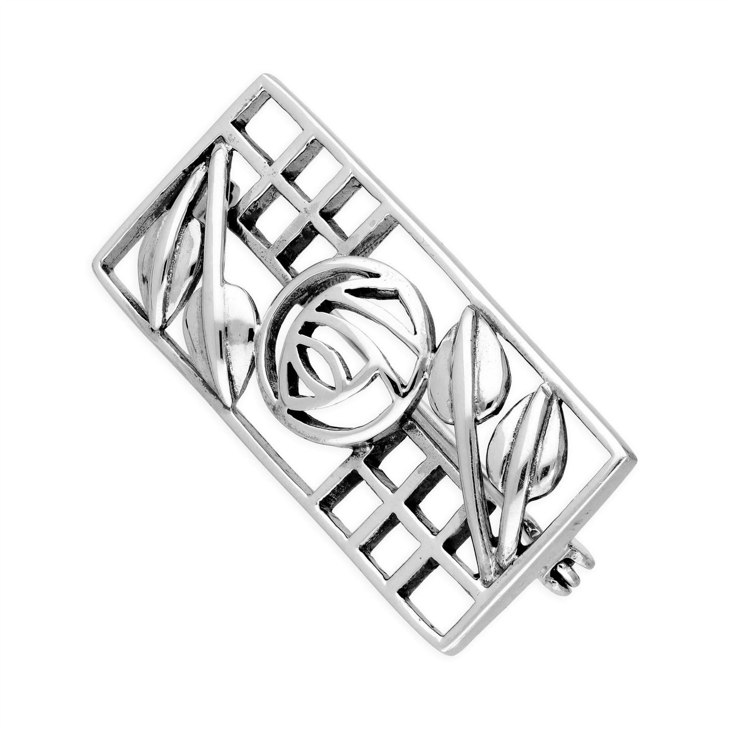 Sterling Silver Rectangular Mackintosh Brooch
