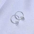 Sterlingsilber Runde Scheibe Charm Hoop Ohrringe 10 - 22 mm