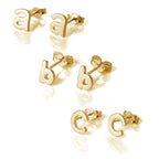 Gelbvergoldete Sterlingsilber Alphabet Buchstaben Ohrstecker
