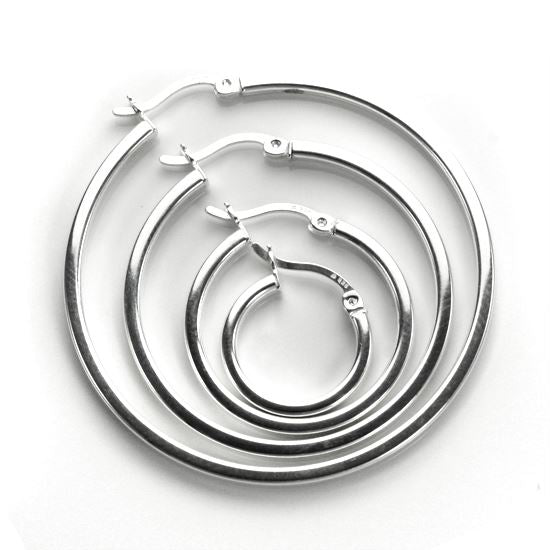 Sterlingsilber 2 mm Quadratische Ohrringe