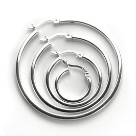 Sterlingsilber 2 mm Quadratische Ohrringe