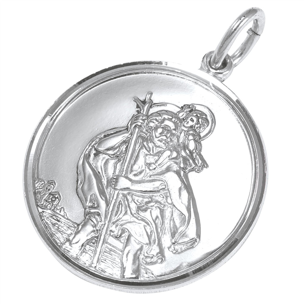 Sterlingsilber Christophorus Anhänger - Poliert oder Mattiert