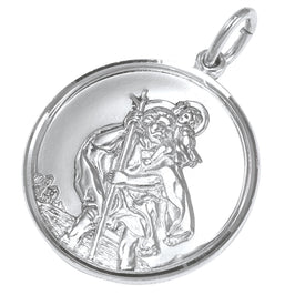 Sterlingsilber Christophorus Anhänger - Poliert oder Mattiert