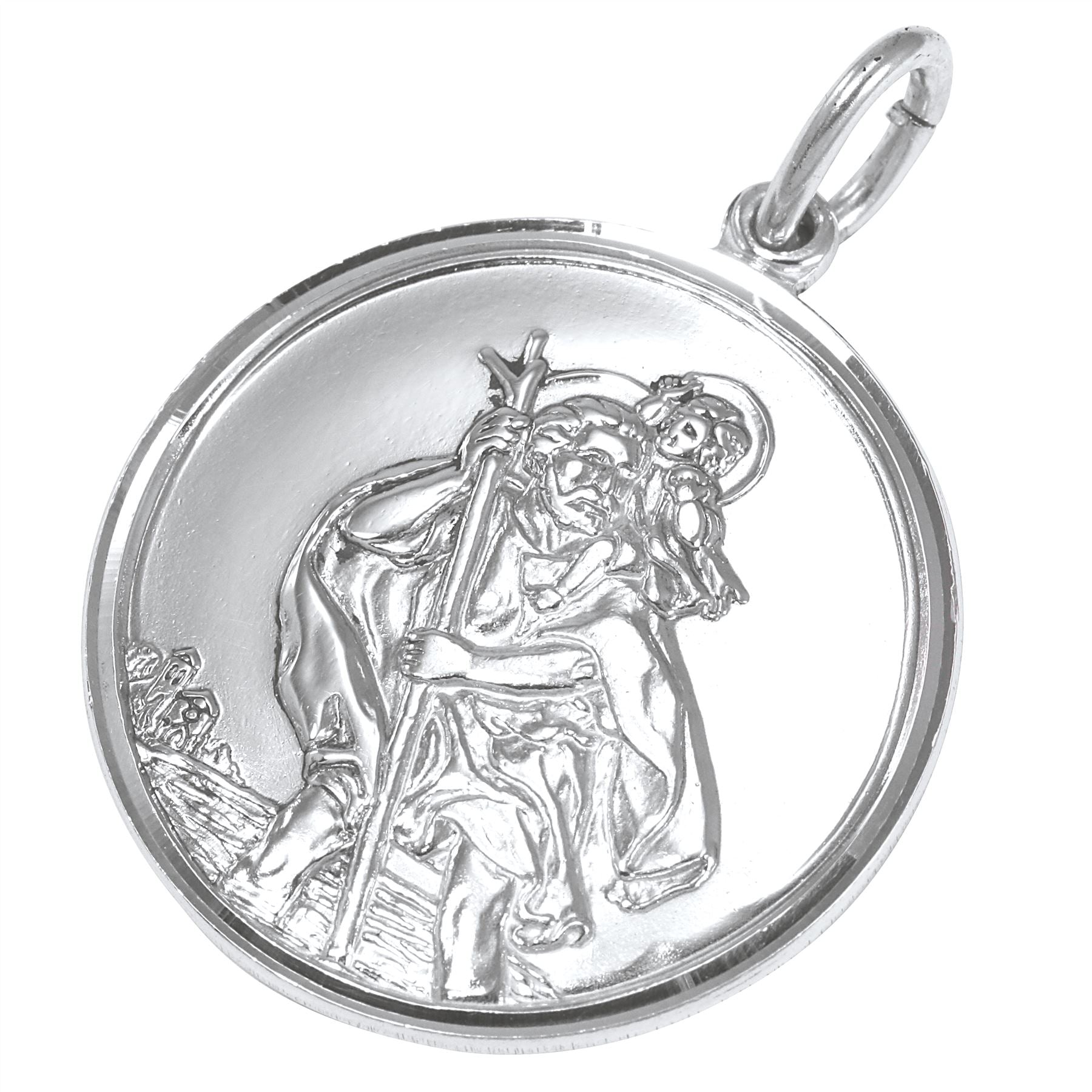 Sterlingsilber Christophorus Anhänger - Poliert oder Mattiert