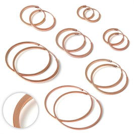 Roségold Sterlingsilber 1 mm Quadratische Schläferohrringe 12 mm - 40 mm