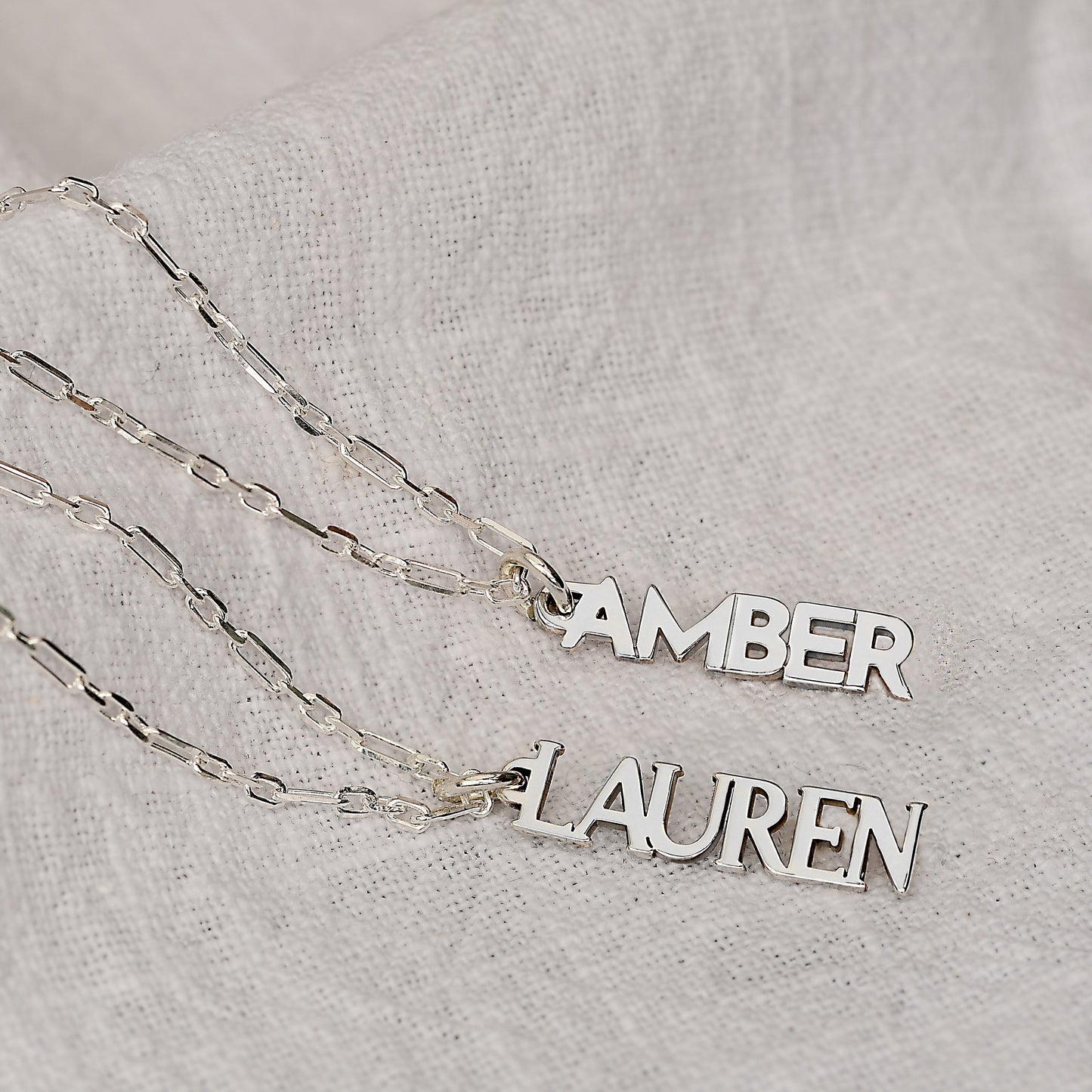 Personalised Sterling Silver Name Pendant Necklace - 16 - 24 Inches